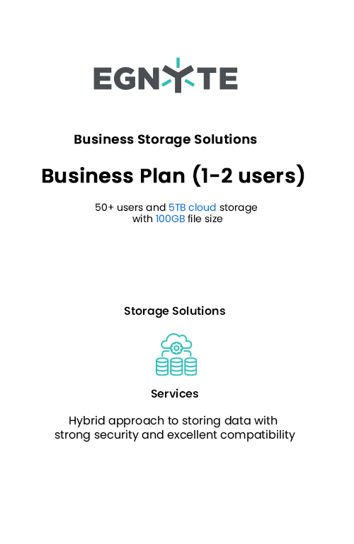 Egnyte Cloud Business Storage Solution -Business Plan (1-2 users)